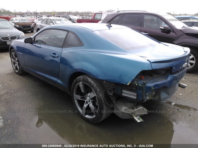 2G1FA1EV2A9167106 - 2010 CHEVROLET CAMARO LS BLUE photo 3