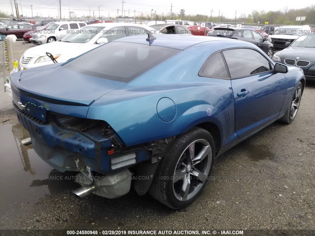 2G1FA1EV2A9167106 - 2010 CHEVROLET CAMARO LS BLUE photo 4