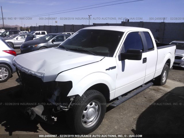 1FTFX1CF0BKD12497 - 2011 FORD F150 SUPER CAB WHITE photo 2