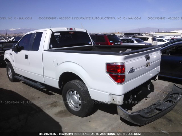 1FTFX1CF0BKD12497 - 2011 FORD F150 SUPER CAB WHITE photo 3