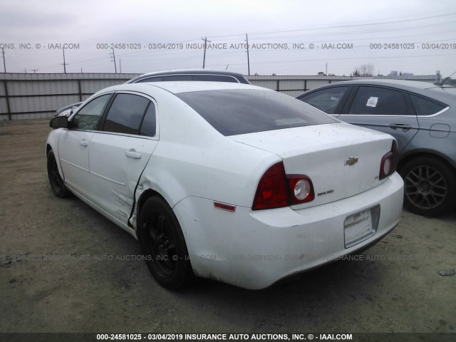 1G1ZG57B494106117 - 2009 CHEVROLET MALIBU LS WHITE photo 3