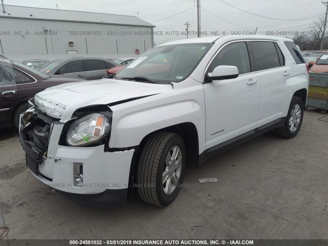 2GKALMEK7D6248115 - 2013 GMC TERRAIN SLE WHITE photo 2