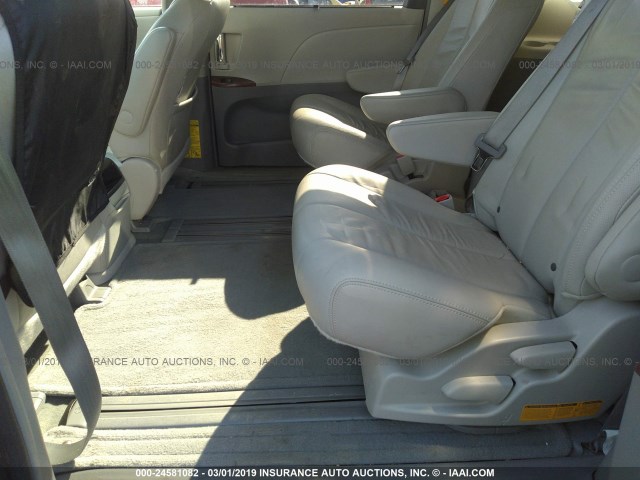 5TDYK3DC6ES441493 - 2014 TOYOTA SIENNA XLE/LIMITED GRAY photo 8