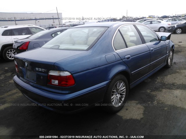 WBADT634X1CF10625 - 2001 BMW 530 I AUTOMATIC BLUE photo 4