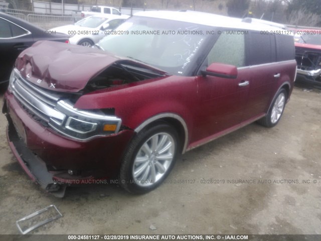 2FMGK5D8XGBA20993 - 2016 FORD FLEX LIMITED MAROON photo 2