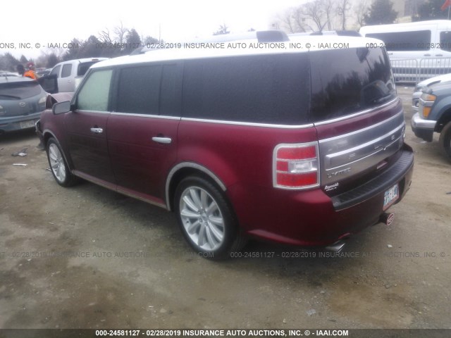 2FMGK5D8XGBA20993 - 2016 FORD FLEX LIMITED MAROON photo 3