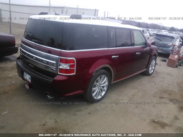 2FMGK5D8XGBA20993 - 2016 FORD FLEX LIMITED MAROON photo 4