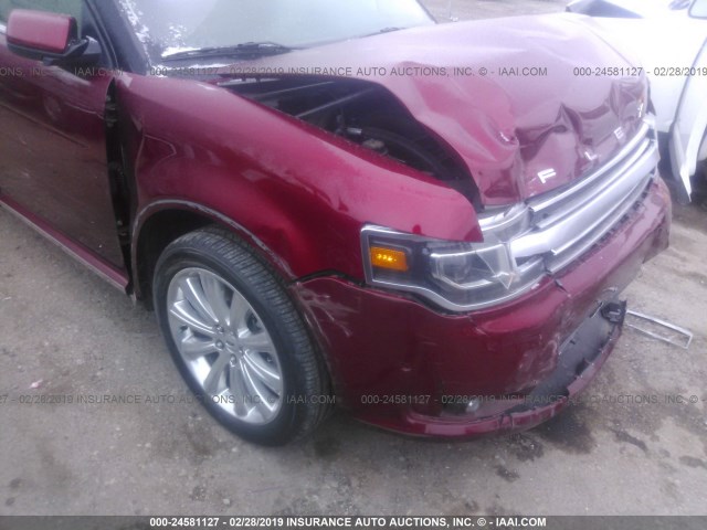 2FMGK5D8XGBA20993 - 2016 FORD FLEX LIMITED MAROON photo 6