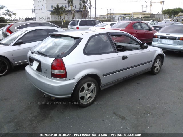 2HGEJ6443XH110468 - 1999 HONDA CIVIC DX SILVER photo 4