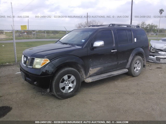 5N1AR18U37C627125 - 2007 NISSAN PATHFINDER LE/SE/XE BLACK photo 2