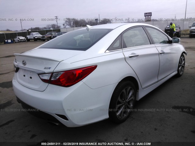 5NPEC4AB1EH857474 - 2014 HYUNDAI SONATA SE/LIMITED WHITE photo 4