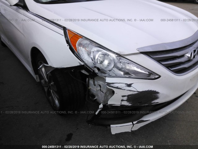 5NPEC4AB1EH857474 - 2014 HYUNDAI SONATA SE/LIMITED WHITE photo 6