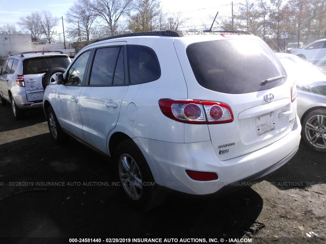 5XYZGDAG2BG020852 - 2011 HYUNDAI SANTA FE GLS WHITE photo 3