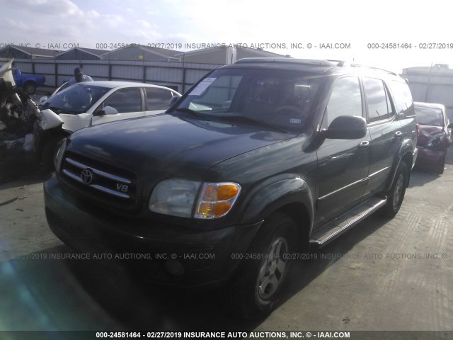 5TDZT38A51S049822 - 2001 TOYOTA SEQUOIA LIMITED GREEN photo 2