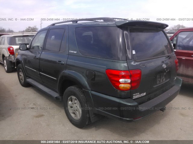 5TDZT38A51S049822 - 2001 TOYOTA SEQUOIA LIMITED GREEN photo 3