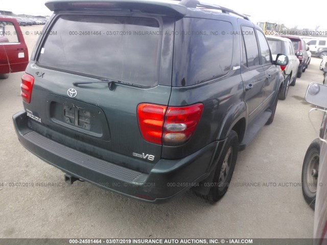 5TDZT38A51S049822 - 2001 TOYOTA SEQUOIA LIMITED GREEN photo 4