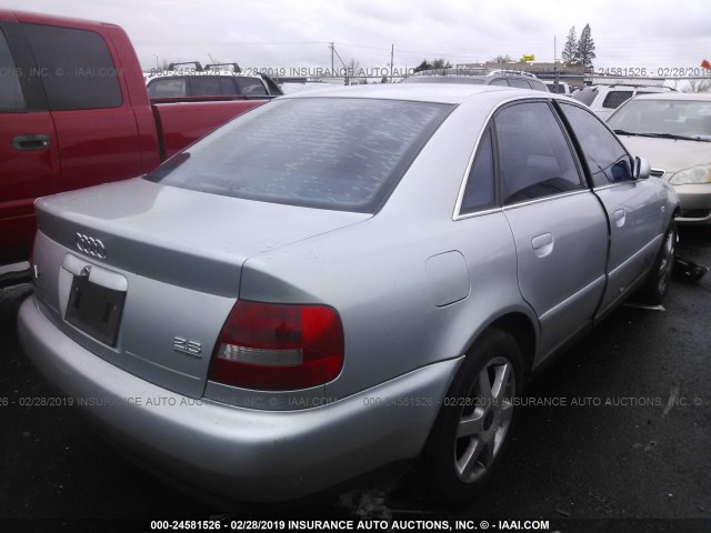 WAUED28D5XA209460 - 1999 AUDI A4 2.8 QUATTRO SILVER photo 4