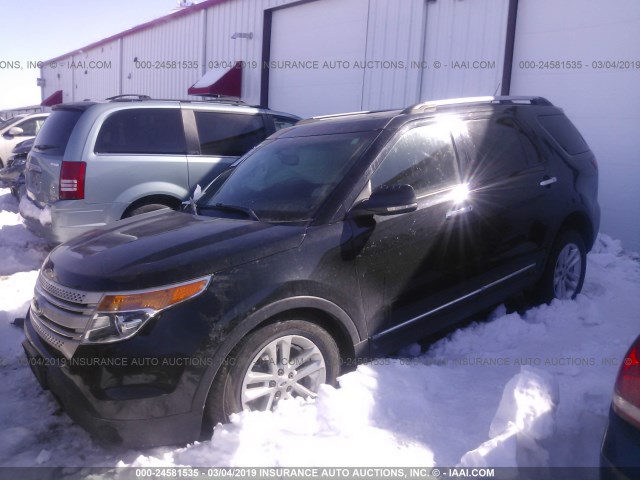 1FM5K8D81DGA34603 - 2013 FORD EXPLORER XLT BLACK photo 2