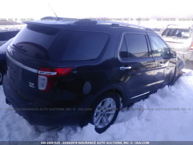 1FM5K8D81DGA34603 - 2013 FORD EXPLORER XLT BLACK photo 4