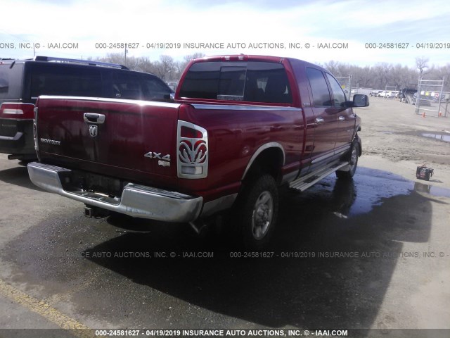 3D7KS29D96G211860 - 2006 DODGE RAM 2500 RED photo 4