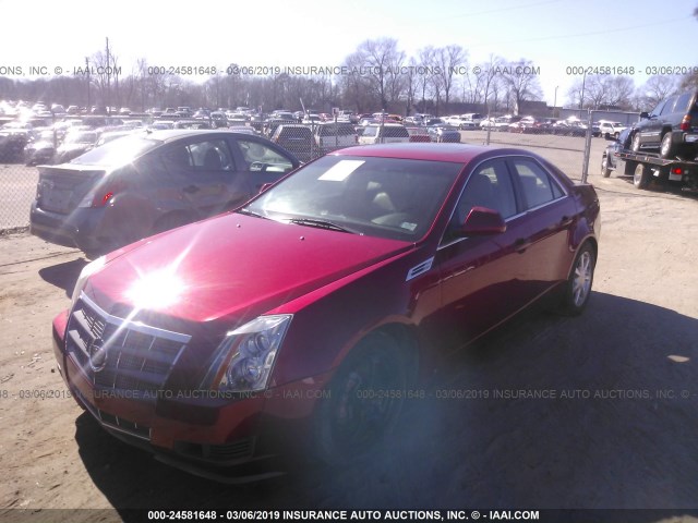 1G6DT57V980211347 - 2008 CADILLAC CTS HI FEATURE V6 RED photo 2