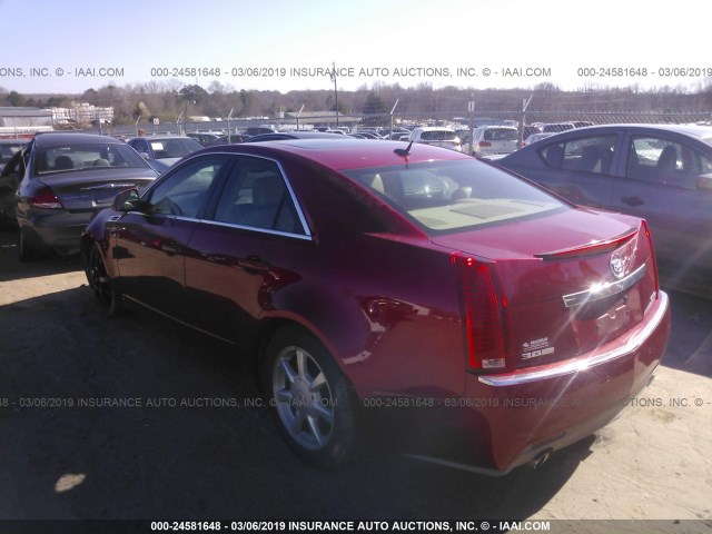 1G6DT57V980211347 - 2008 CADILLAC CTS HI FEATURE V6 RED photo 3