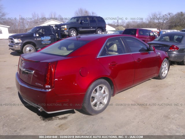 1G6DT57V980211347 - 2008 CADILLAC CTS HI FEATURE V6 RED photo 4