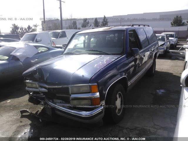 1GNEC16R7XJ527098 - 1999 CHEVROLET SUBURBAN C1500 BLUE photo 2