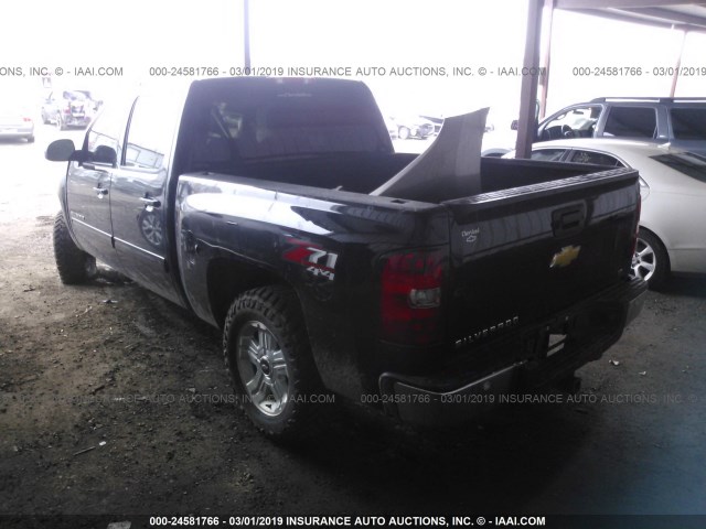 3GCPKSE7XDG155960 - 2013 CHEVROLET SILVERADO K1500 LT BLACK photo 3