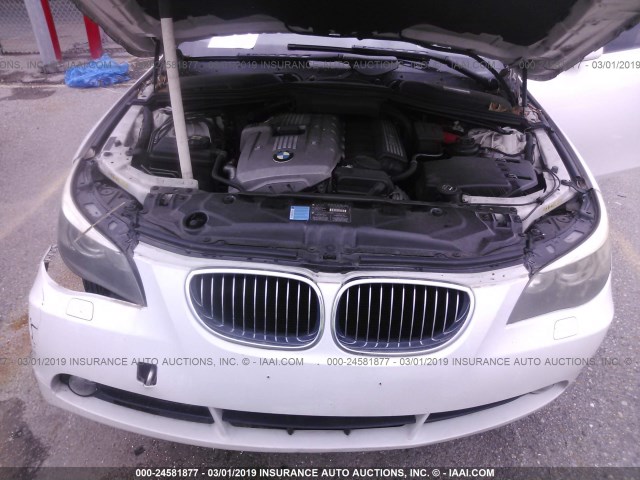 WBANE53597CW59633 - 2007 BMW 525 I WHITE photo 10