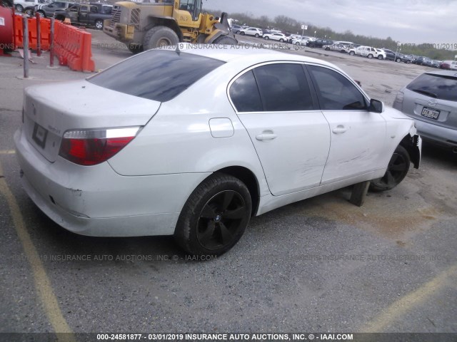 WBANE53597CW59633 - 2007 BMW 525 I WHITE photo 4