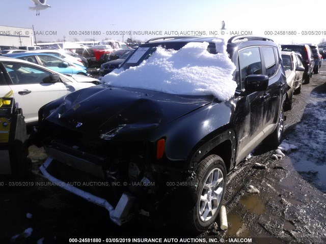 ZACCJBBT1GPD88762 - 2016 JEEP RENEGADE LATITUDE BLACK photo 2