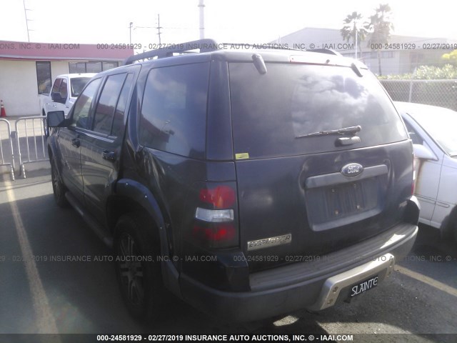 1FMEU63877UA49712 - 2007 FORD EXPLORER XLT BLACK photo 3