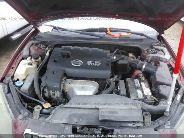 1N4AL11D56N423810 - 2006 NISSAN ALTIMA S/SL BURGUNDY photo 10