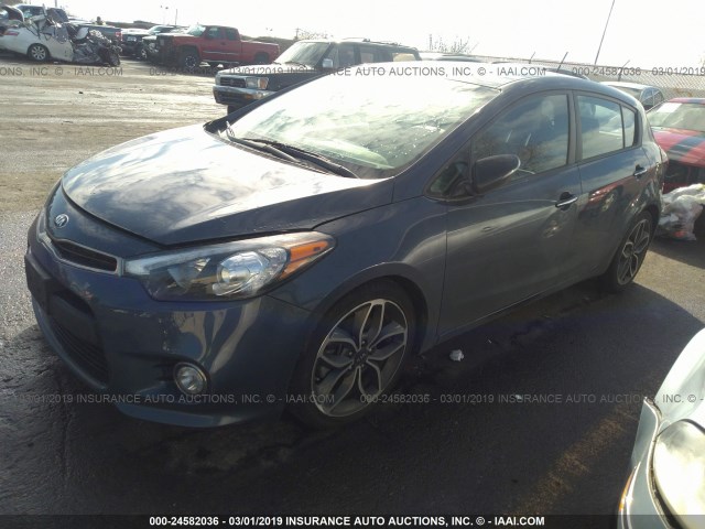 KNAFZ5A35F5286085 - 2015 KIA FORTE SX BLUE photo 2