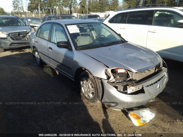 1HGES16241L051372 - 2001 HONDA CIVIC DX SILVER photo 1