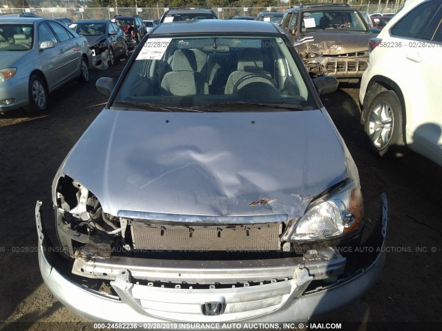 1HGES16241L051372 - 2001 HONDA CIVIC DX SILVER photo 6