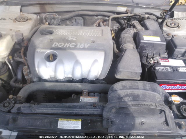 5NPET46C76H061766 - 2006 HYUNDAI SONATA GL BLUE photo 10