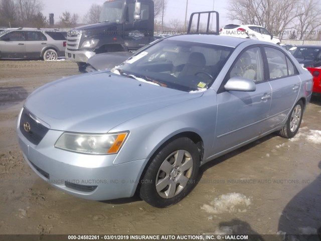 5NPET46C76H061766 - 2006 HYUNDAI SONATA GL BLUE photo 2