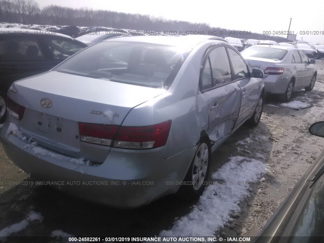 5NPET46C76H061766 - 2006 HYUNDAI SONATA GL BLUE photo 4