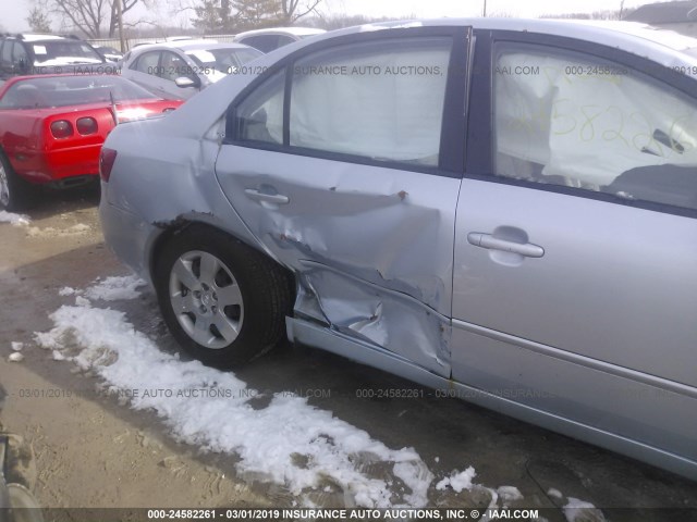 5NPET46C76H061766 - 2006 HYUNDAI SONATA GL BLUE photo 6