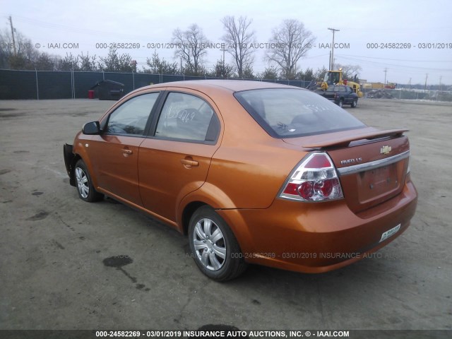 KL1TD566X7B111686 - 2007 CHEVROLET AVEO LS ORANGE photo 3