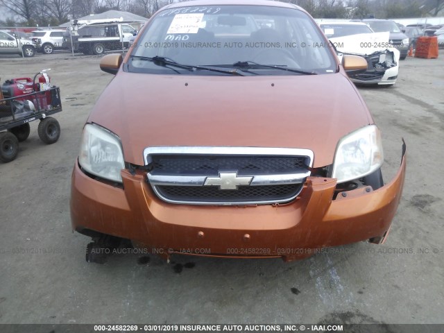 KL1TD566X7B111686 - 2007 CHEVROLET AVEO LS ORANGE photo 6