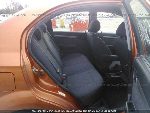 KL1TD566X7B111686 - 2007 CHEVROLET AVEO LS ORANGE photo 8