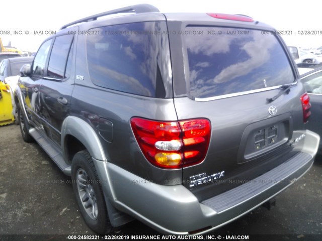 5TDBT44A33S172860 - 2003 TOYOTA SEQUOIA SR5 GRAY photo 3