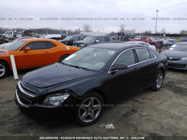 1G1ZB5EB2AF151650 - 2010 CHEVROLET MALIBU LS BLACK photo 2