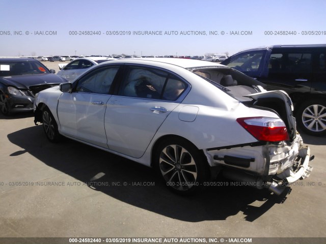 1HGCR2F54EA084747 - 2014 HONDA ACCORD SPORT WHITE photo 3