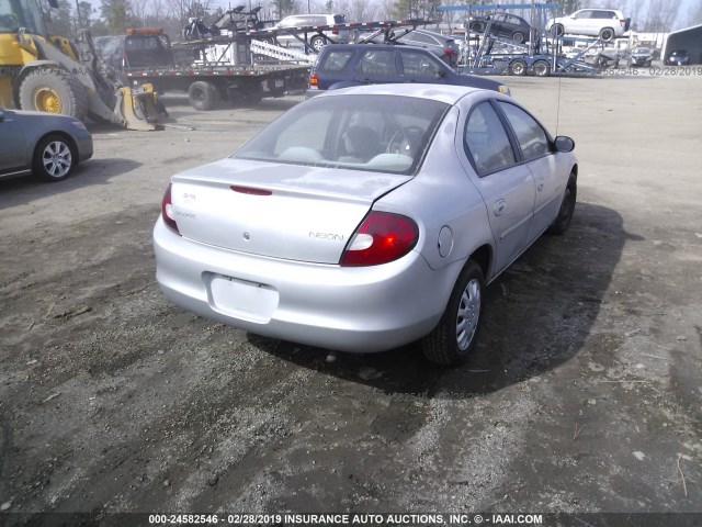 1B3ES46C6YD737797 - 2000 DODGE NEON ES SILVER photo 4