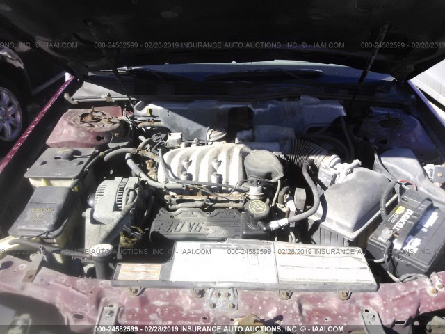 1FACP57U2PA309672 - 1993 FORD TAURUS GL RED photo 10