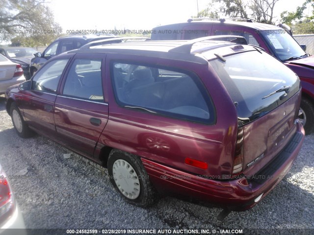 1FACP57U2PA309672 - 1993 FORD TAURUS GL RED photo 3